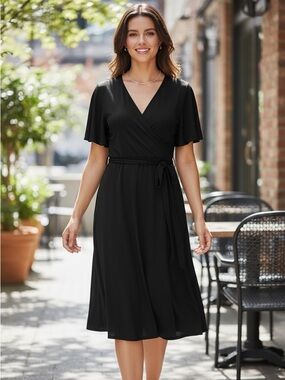 Ashley Graham Beyond Elegant Faux Wrap Dress